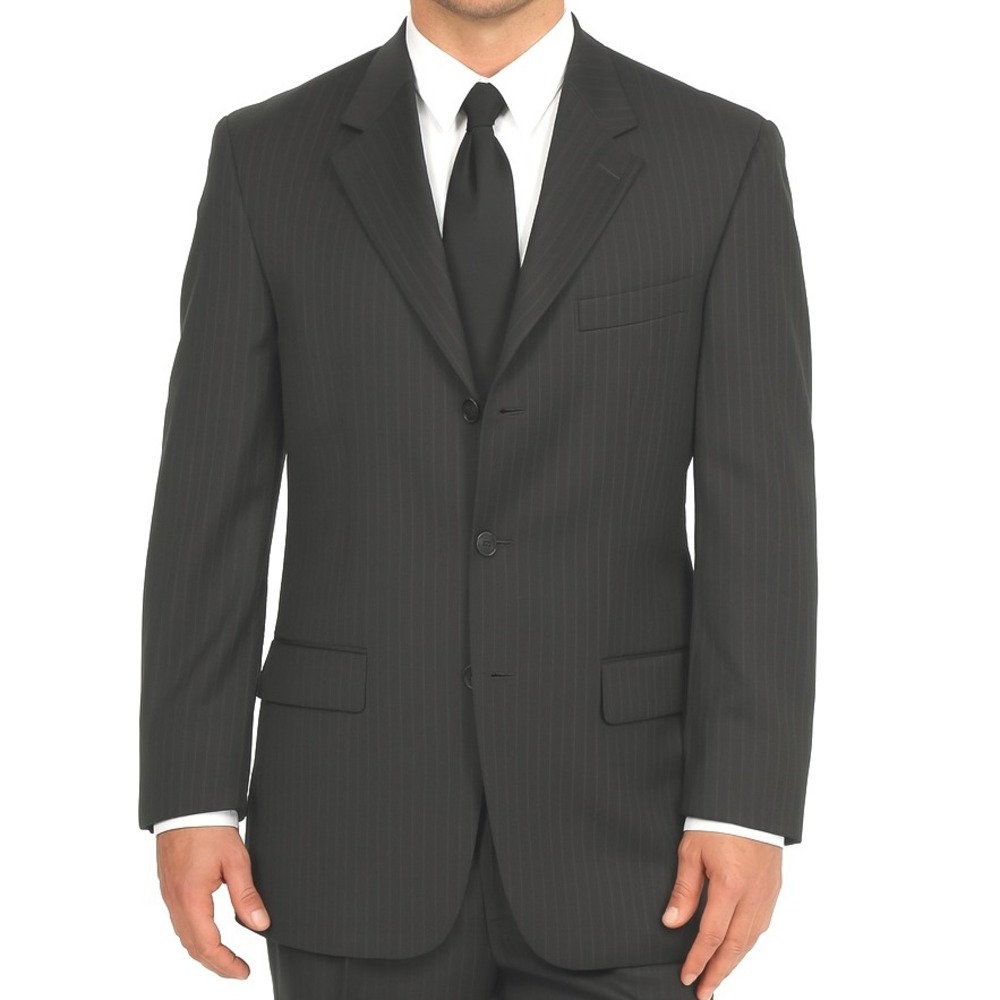 Joseph Abboud Jacket‎ 40S Gray Pinstripe Three Button Dual Vent Classic Preppy